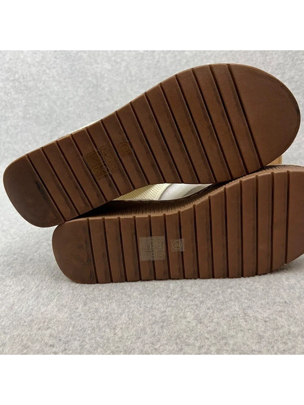 Journee Collection McKell Wedge Sandals Womens 8 Faux Leather Perforated
